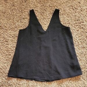 Ralph Lauren Black V-Neck Tank Top With White Back Detail